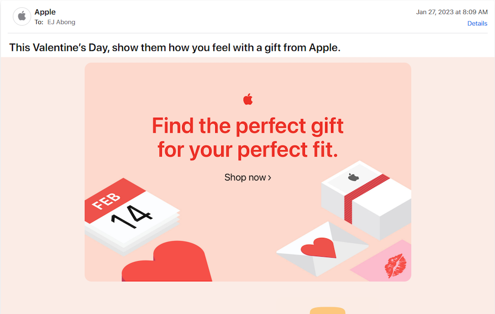 Examples of Big Brands Using Images in Emails - Apple