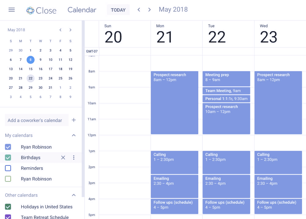 Business Development Vs. Sales - Calendars