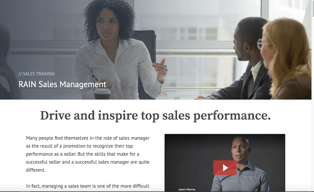 Best Sales Management Courses - RAIN Sales Management