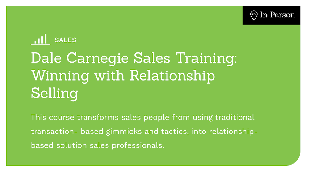 In-person Sales Training Courses - Dale Carnegie Sales Training, Winning with Relationship Selling
