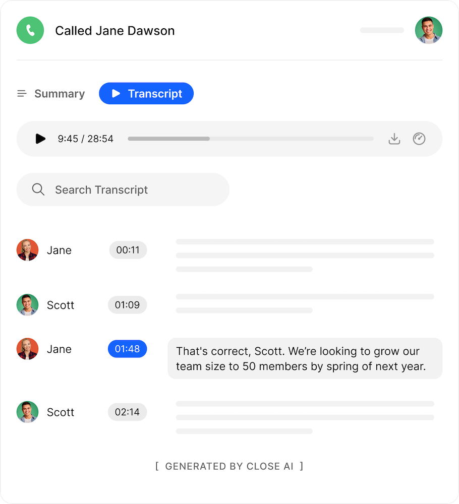 AI in Sales - Use CRM that Has AI Call Assistant, like Close.