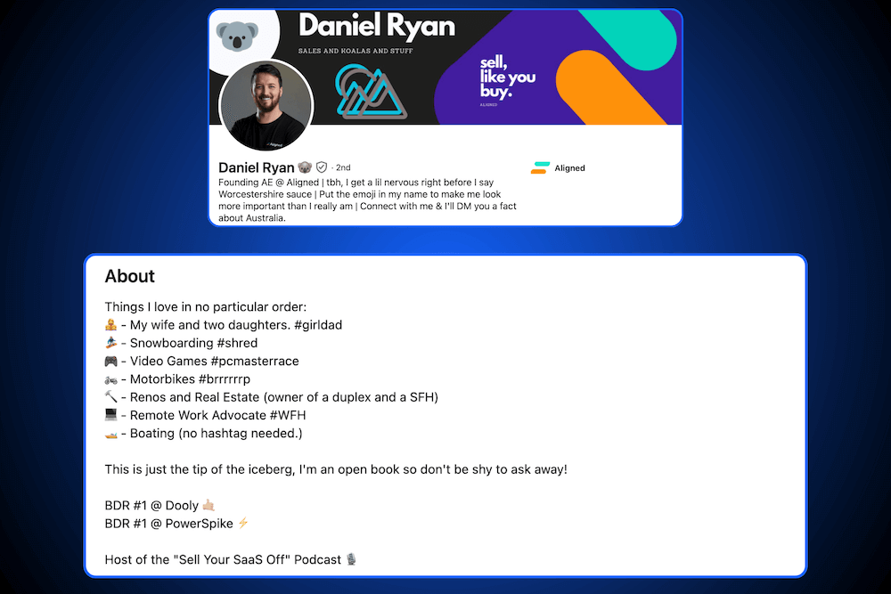 LinkedIn Profile Summary Examples - Daniel Ryan