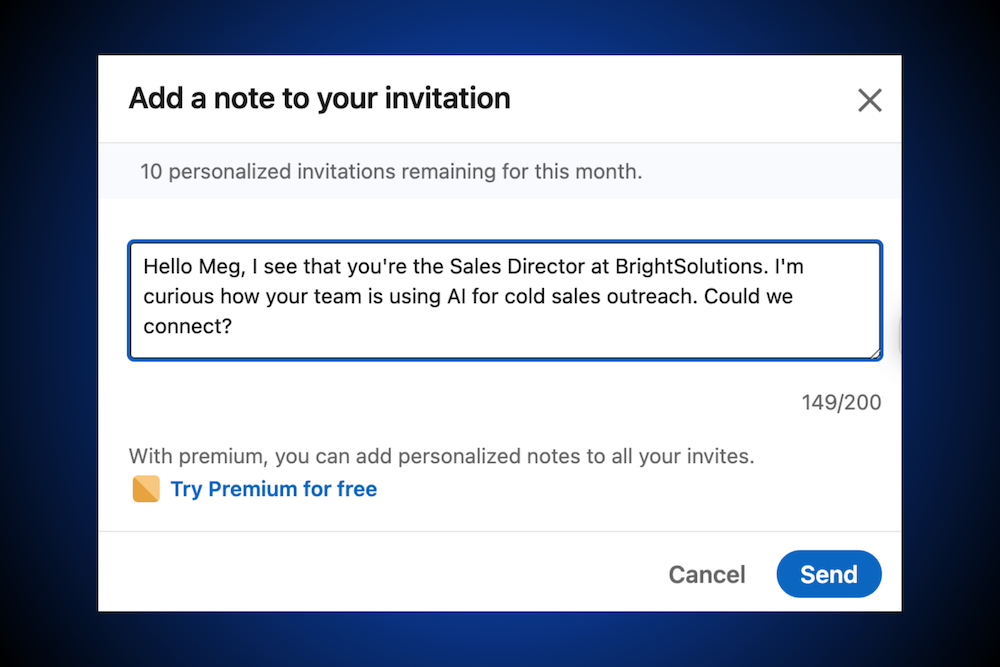 The 4 Main Types of LinkedIn Outreach - Connection Request Messages (Good Example)