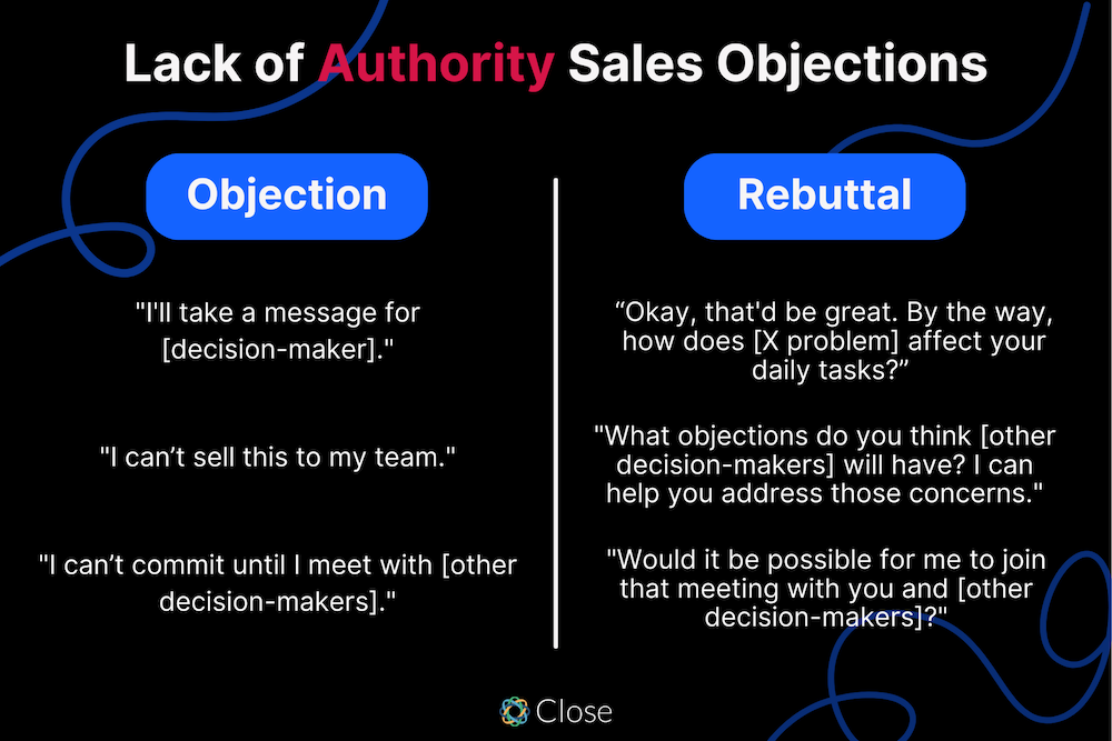 The Six Most Common Types of Sales Objections (And How to Respond) - Lack of Authority