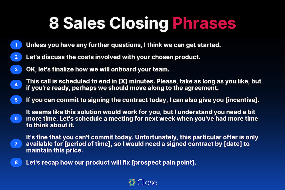 8 Sales Closing Phrases by Close CRM